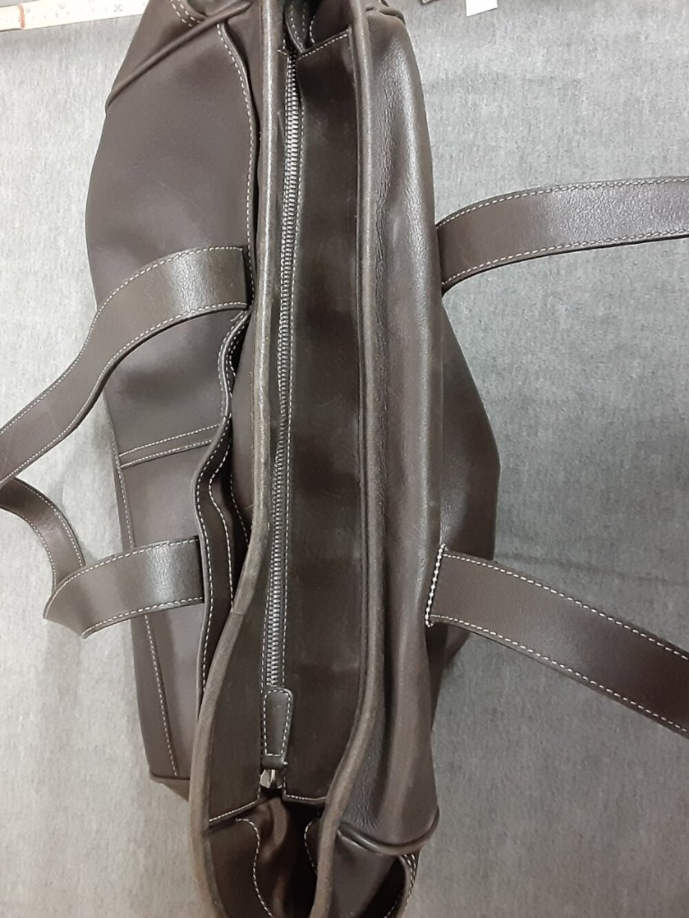 VTG Coach Hampton Large Tote Weekender Natural Cowhide Leather Brown - Picture 12 of 16